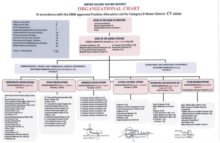 Organizational Chart CY 2020 - Organizational Overview