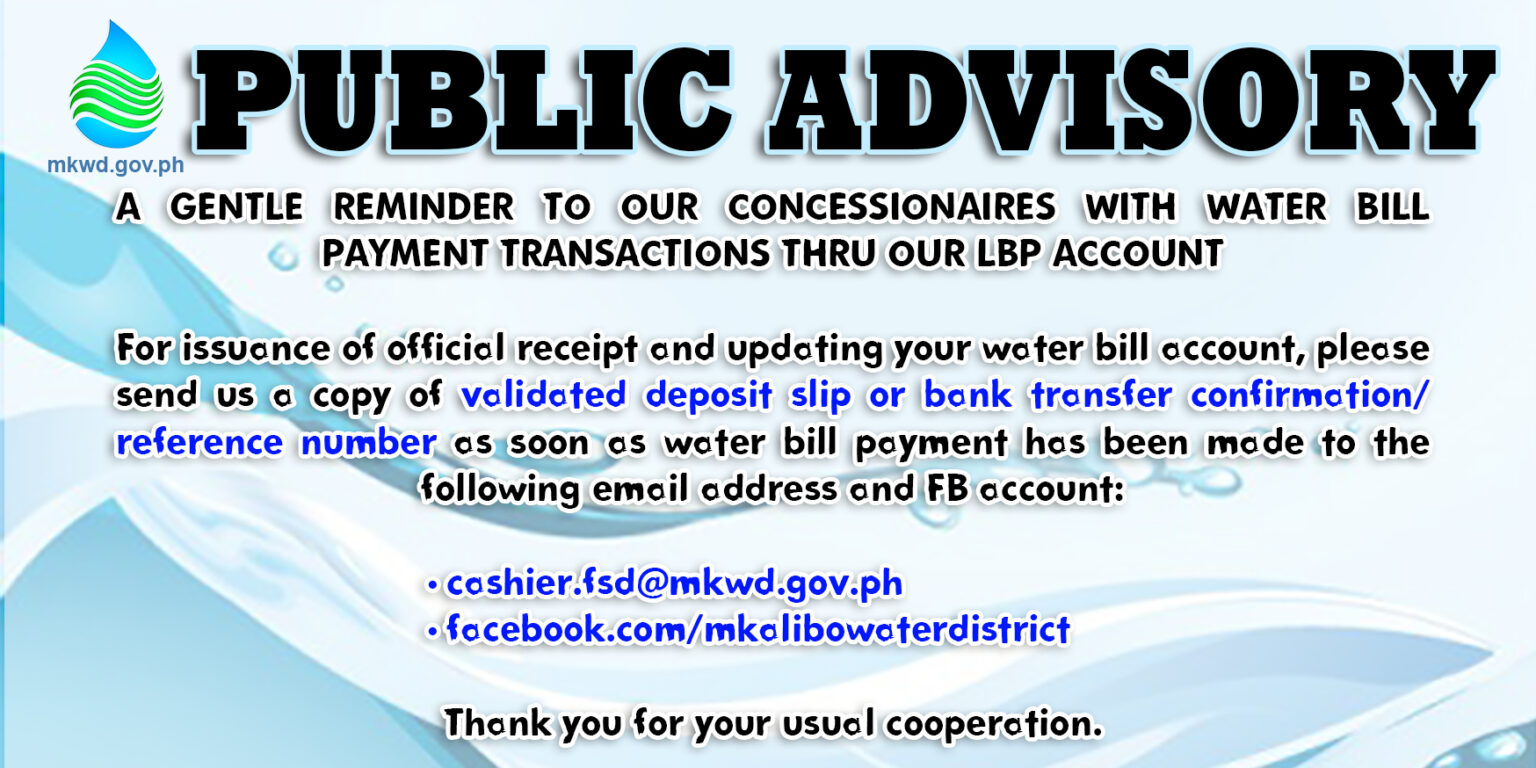 public advisory landbank - metro kalibo water district