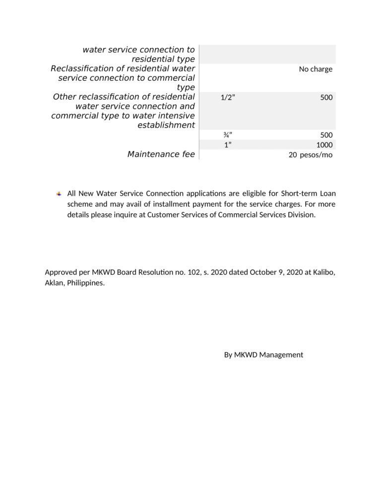 Publication of Fixed rates in the WSC services-2