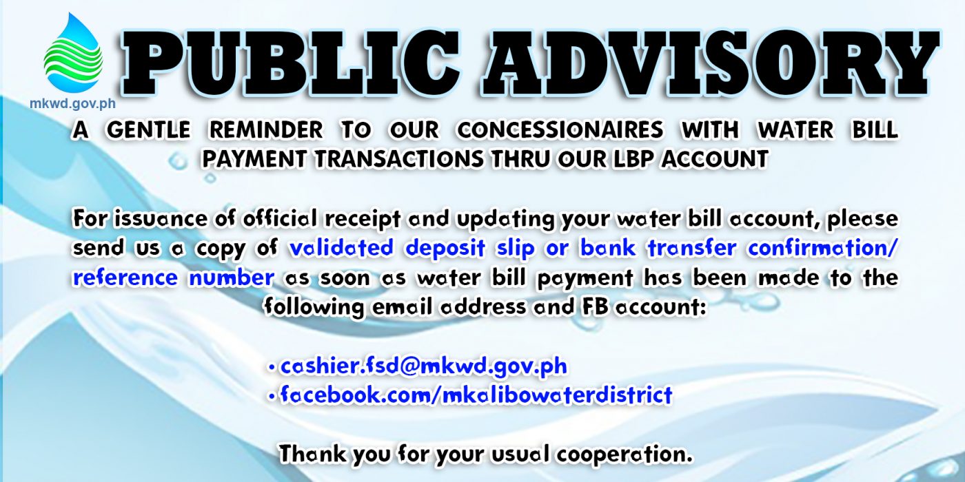 public advisory landbank - metro kalibo water district